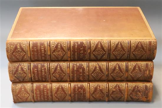 Manning, Owen and Bray, William - The History and Antiquities of the County of Surrey, 3 vols, folio,